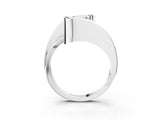 White gold Fancy Blue Asscher Cut Solitaire Tension-Set Diamond Split Shank Ring_9