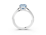 White gold Fancy Blue Asscher  Cut Solitaire Twist Band Ring with Four-Prong Setting_20