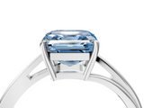White gold Fancy Blue Asscher  Cut Solitaire Twist Band Ring with Four-Prong Setting_21