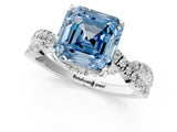 White gold Fancy Blue Asscher Cut Solitaire Twist Pave Diamond Engagement Ring with Prong Setting_14