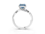 White gold Fancy Blue Asscher Cut Solitaire Twist Pave Diamond Engagement Ring with Prong Setting_16