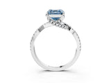 White gold Fancy Blue Asscher Cut Solitaire Twist Pave Diamond Engagement Ring with Prong Setting_39