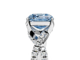 White gold Fancy Blue Asscher Cut Solitaire Twist Pave Diamond Engagement Ring with Prong Setting_41
