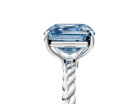 White gold Fancy Blue Asscher Cut Solitaire Twisted Band 4-Prong Ring_29