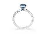 White gold Fancy Blue Asscher Cut Solitaire Twisted Pave Band with Four-Prong Setting_18