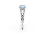 White gold Fancy Blue Asscher  Cut Split Shank Pave Diamond Engagement Ring with Four-Prong Setting_2
