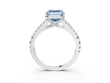 White gold Fancy Blue Asscher  Cut Split Shank Pave Diamond Engagement Ring with Four-Prong Setting_3