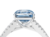 White gold Fancy Blue Asscher  Cut Split Shank Pave Diamond Engagement Ring with Four-Prong Setting_4