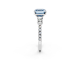 White gold Fancy Blue Asscher  Cut Three-Stone Diamond Pavé Band with Prong Setting_19
