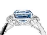 White gold Fancy Blue Asscher  Cut Three-Stone Diamond Pave Band with Prong Setting_56