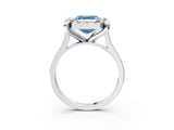 White gold Fancy Blue Asscher  Diamond Cluster Halo Solitaire with Four-Prong Setting_188