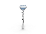 White gold Fancy Blue Asscher  Diamond Cluster Prong-Set Solitaire Ring_2