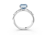 White gold Fancy Blue Asscher  Diamond Cluster Prong-Set Solitaire Ring_3