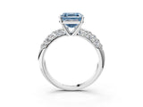 White gold Fancy Blue Asscher  Diamond Pavé Band Solitaire Ring with Four-Prong Setting_50