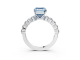 White gold Fancy Blue Asscher  Diamond Pavé Band Solitaire with Four-Prong Setting_123