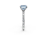 White gold Fancy Blue Asscher  Diamond Pavé Band Solitaire with Four-Prong Setting_2
