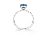 White gold Fancy Blue Asscher  Diamond Pavé Band with Six-Prong Setting_18