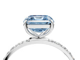 White gold Fancy Blue Asscher  Diamond Pavé Band with Six-Prong Setting_19