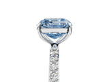 White gold Fancy Blue Asscher  Diamond Pavé Band with Six-Prong Setting_20
