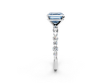 White gold Fancy Blue Asscher  Diamond Prong Set Engagement Ring with Pave Band_19