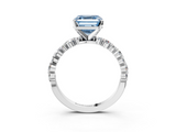 White gold Fancy Blue Asscher  Diamond Prong Set Engagement Ring with Pave Band_20