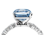 White gold Fancy Blue Asscher  Diamond Prong Set Engagement Ring with Pave Band_22