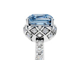 White gold Fancy Blue Asscher  Diamond Solitaire Ring with Shared Prong Pavé Band_34