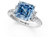 White gold Fancy Blue Asscher  Diamond Three-Stone Pave Band with Four-Prong Setting_18
