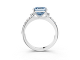 White gold Fancy Blue Asscher  Diamond Three-Stone Pave Band with Four-Prong Setting_18
