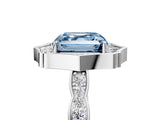White gold Fancy Blue Asscher  Halo Diamond Engagement Ring with Milgrain Band and Four-Prong Setting_74