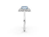 White gold Fancy Blue Asscher  Halo Diamond Engagement Ring with Solitaire Band and Four-Prong Setting_20
