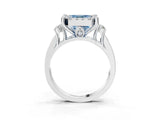 White gold Fancy Blue Asscher  Halo Diamond Engagement Ring with Split Shank and Four-Prong Setting_38