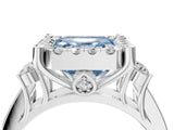 White gold Fancy Blue Asscher  Halo Diamond Engagement Ring with Split Shank and Four-Prong Setting_39