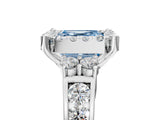 White gold Fancy Blue Asscher  Halo Diamond Engagement Ring with Split Shank and Four-Prong Setting_40