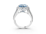 White gold Fancy Blue Asscher  Halo Diamond Engagement Ring with Split Shank and Prong Setting_49