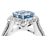 White gold Fancy Blue Asscher  Halo Diamond Engagement Ring with Split Shank and Prong Setting_50