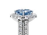 White gold Fancy Blue Asscher  Halo Diamond Engagement Ring with Split Shank and Prong Setting_51
