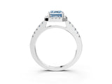 White gold Fancy Blue Asscher  Halo Diamond Pavé Solitaire Ring_72