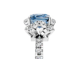 White gold Fancy Blue Asscher  Halo Diamond Pave Band Ring with Four-Prong Setting_20