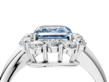 White gold Fancy Blue Asscher  Halo Milgrain Solitaire with Bezel Set Side Stones and Pave Band_36