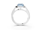 White gold Fancy Blue Asscher  Halo Pavé Diamond Engagement Ring with Bezel Setting_32