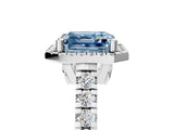 White gold Fancy Blue Asscher  Halo Pavé Diamond Engagement Ring with Four-Prong Setting_30