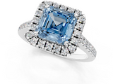 White gold Fancy Blue Asscher  Halo Pavé Diamond Engagement Ring with Four-Prong Setting_4