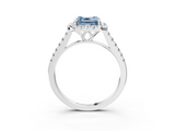White gold Fancy Blue Asscher  Halo Pavé Diamond Engagement Ring with Four-Prong Setting_6