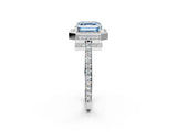 White gold Fancy Blue Asscher  Halo Pave Band Solitaire Ring with Prong Setting_48