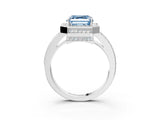 White gold Fancy Blue Asscher  Halo Pave Band Solitaire Ring with Prong Setting_50
