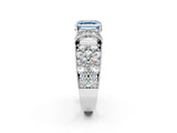 White gold Fancy Blue Asscher  Halo Pave Diamond Engagement Ring with Milgrain Detailing_48