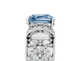 White gold Fancy Blue Asscher  Halo Pave Diamond Engagement Ring with Milgrain Detailing_51