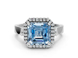 White gold Fancy Blue Asscher  Halo Pave Split Shank Prong Setting Ring_26