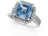 White gold Fancy Blue Asscher  Halo Pave Split Shank Prong Setting Ring_27